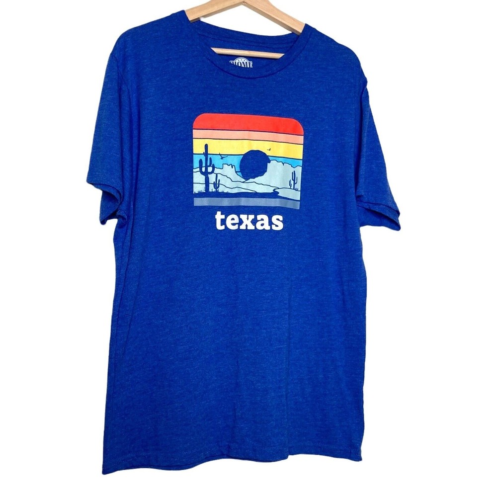 Home Free Mens Texas Graphic T-Shirt Lonestar Home Texan Cactus Size Medium